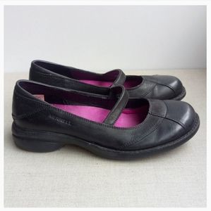 Merrell Women US 6 Black Leather Mary Jane’s